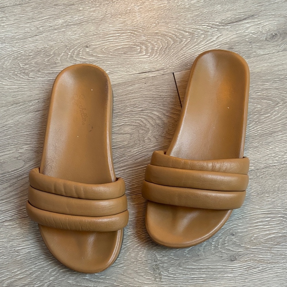 Seychelles Tan Slide Sandals
